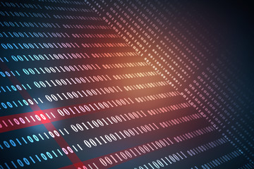 Fototapeta premium 2d illustration abstract digital binary data on computer screen