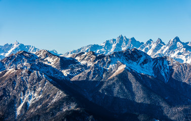 snow mountain in winter of China