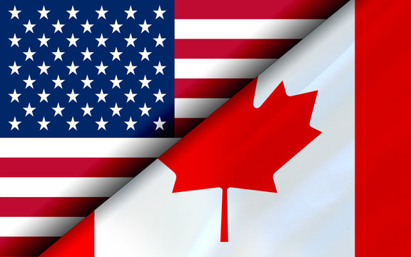 Usa And Canada Flags Photos Royalty Free Images Graphics Vectors Videos Adobe Stock