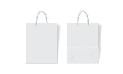 white paper bag on white background mock up