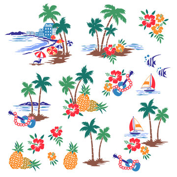 I made Hawaiian shore scenery an illustration,