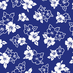 A flower pattern illustration of the Hibiscus.