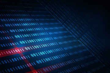 Naklejka premium 2d illustration abstract digital binary data on computer screen