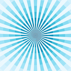 Sun rays and spiral abstract background blue tone vector.