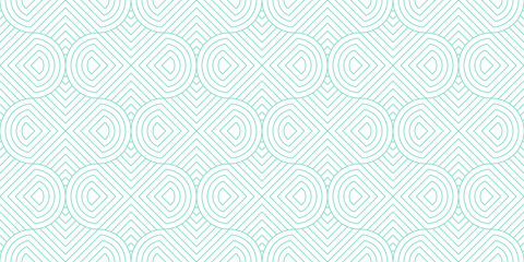 Line geometric abstract pattern seamless green line on white background.