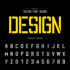 Tech Font and alphabet vector, Technology Typeface and letter number design, Graphic text on background