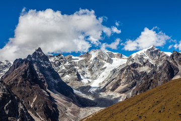snow mountains in Himalaya of Tibet