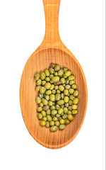 Mung beans in spoon