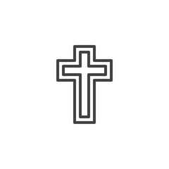 Religion Cross line icon. linear style sign for mobile concept and web design. Holy cross outline vector icon. Catholicism symbol, logo illustration. Vector graphics