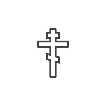 Religion cross line icon. linear style sign for mobile concept and web design. Christian cross outline vector icon. Symbol, logo illustration. Vector graphics