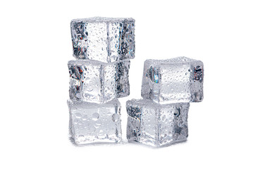 Ice cubes isolated on white background