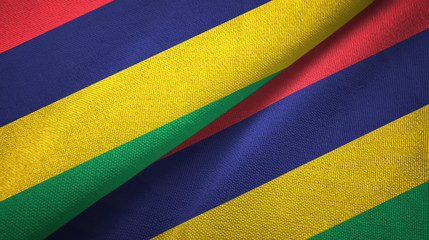Mauritius two flags textile cloth, fabric texture