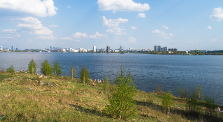 Fototapeta na wymiar panorama of lake in russia
