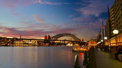 Fototapeta na wymiar Sunset at harbour, Sydney, Australia