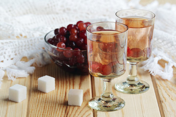 Russian homemade liquor with vodka and cranberry	