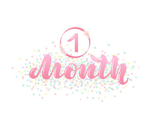 Vector illustration with a baby age markers 1 month.