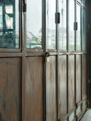 vintage metal door with glass