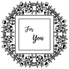 Vector illustration various greeting card for you with flower blossom frame