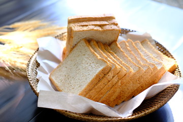 close up white bread and pastry