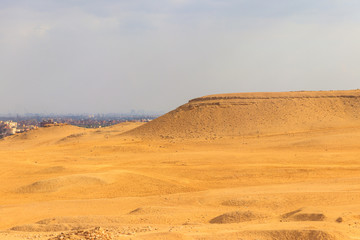 Fototapeta na wymiar View of Giza plateau in Cairo city, Egypt