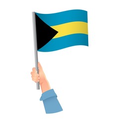 Bahamas flag in hand icon