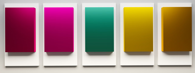 Color palette concept with white background. 3d illustration