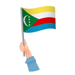 Comoros flag in hand icon