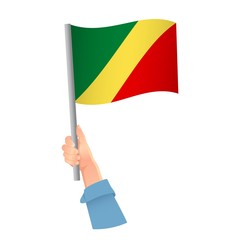 Congo flag in hand icon