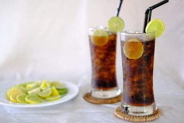 cold summer alcoholic drinks background