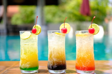 colorful summer drinks and cocktails