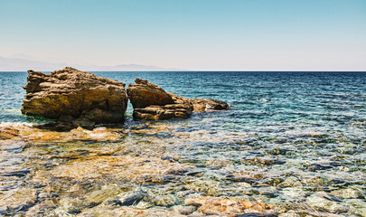 rocks and sea