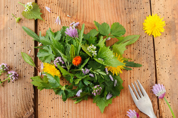 Wildkräuter Salat essbar essbare Blüte Blüten Wildkräutersalat