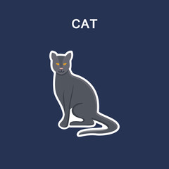 Cat line icon sticker.