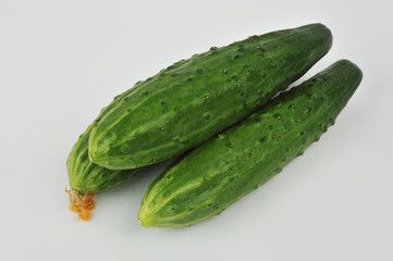 Cucumbers isolated on an isolated gray background