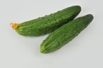 Cucumbers isolated on an isolated gray background