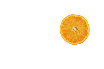 Half orange on white background