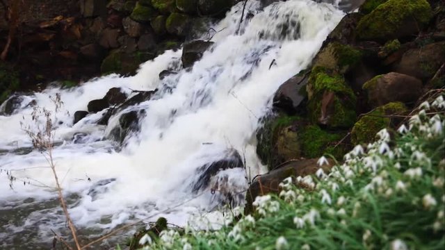 Waterfall in early sping time