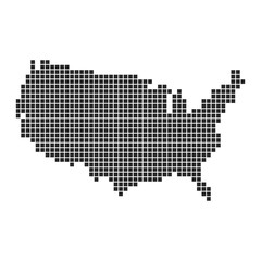 Fototapeta na wymiar Pixel art design of map of America. Vector illustration.