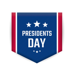 Presidents day banner or badge isolated on white background. Vector illustration.
