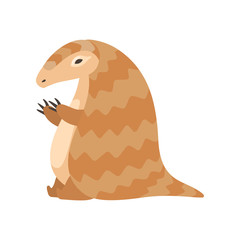 Cute Funny Pangolin Rare Species of Animals Cartoon Vector Illustration