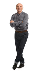 Fototapeta premium Portrait of senior man on white background