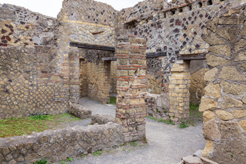 Herculaneum, Italy. 04-24-2019. Ruins at Herculaneum ancient roman city in Italy