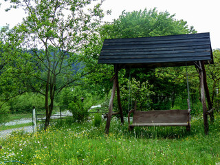 Naklejka premium wooden swing