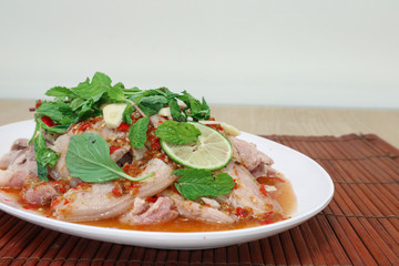 salad with ham and cheese