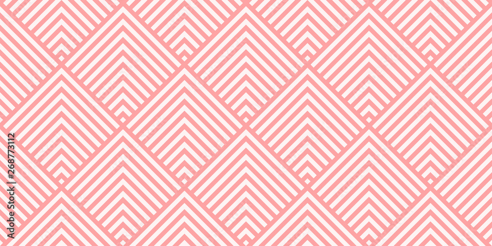 Poster background pattern geometric chevron design pink colors seamless vector.