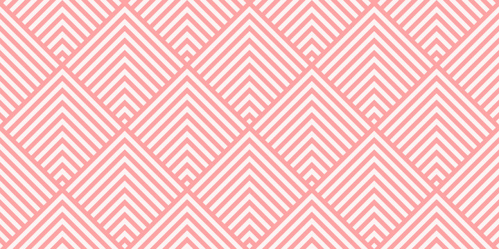 Background pattern geometric chevron design pink colors seamless vector.