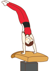  跳馬　男性体操選手