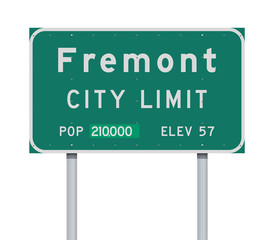 Fremont City Limit road sign