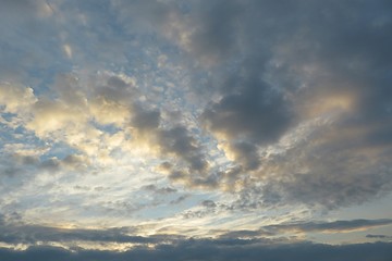 Fototapeta na wymiar Beautiful blue silver sunset background over the city 