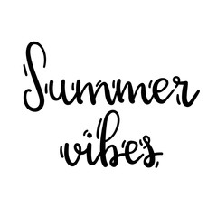 Summer Vibes lettering.Template for T-shirt, greeting card, prints and posters